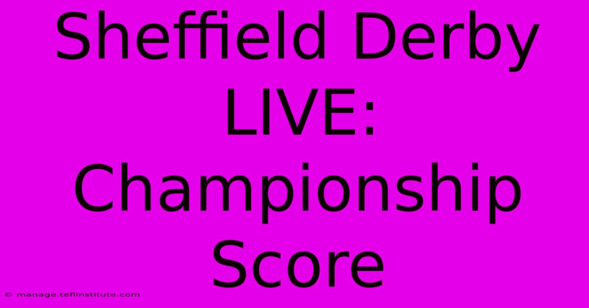 Sheffield Derby LIVE: Championship Score