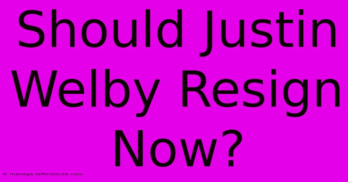 Should Justin Welby Resign Now?