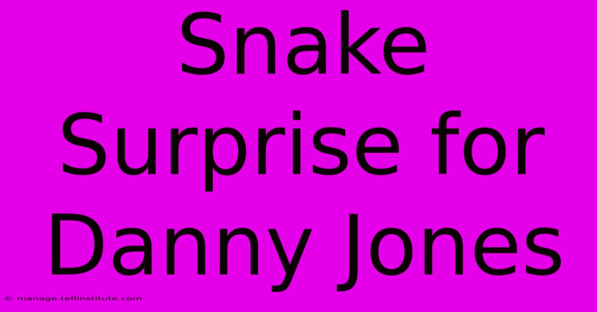 Snake Surprise For Danny Jones