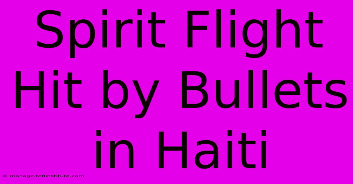 Spirit Flight Hit By Bullets In Haiti