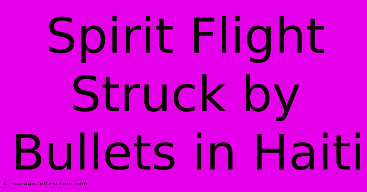 Spirit Flight Struck By Bullets In Haiti