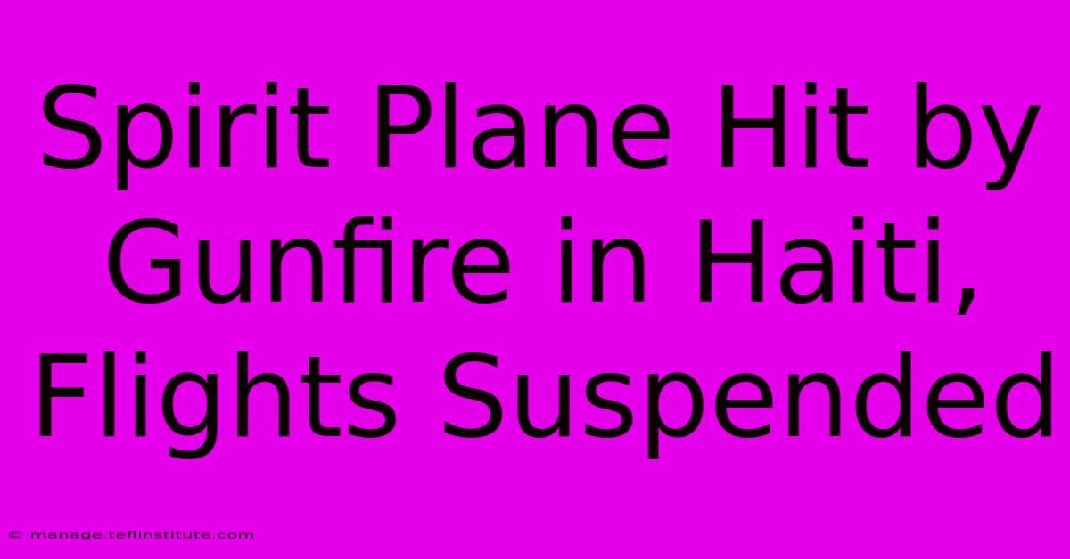 Spirit Plane Hit By Gunfire In Haiti, Flights Suspended