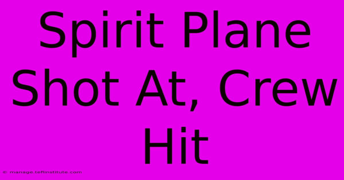 Spirit Plane Shot At, Crew Hit