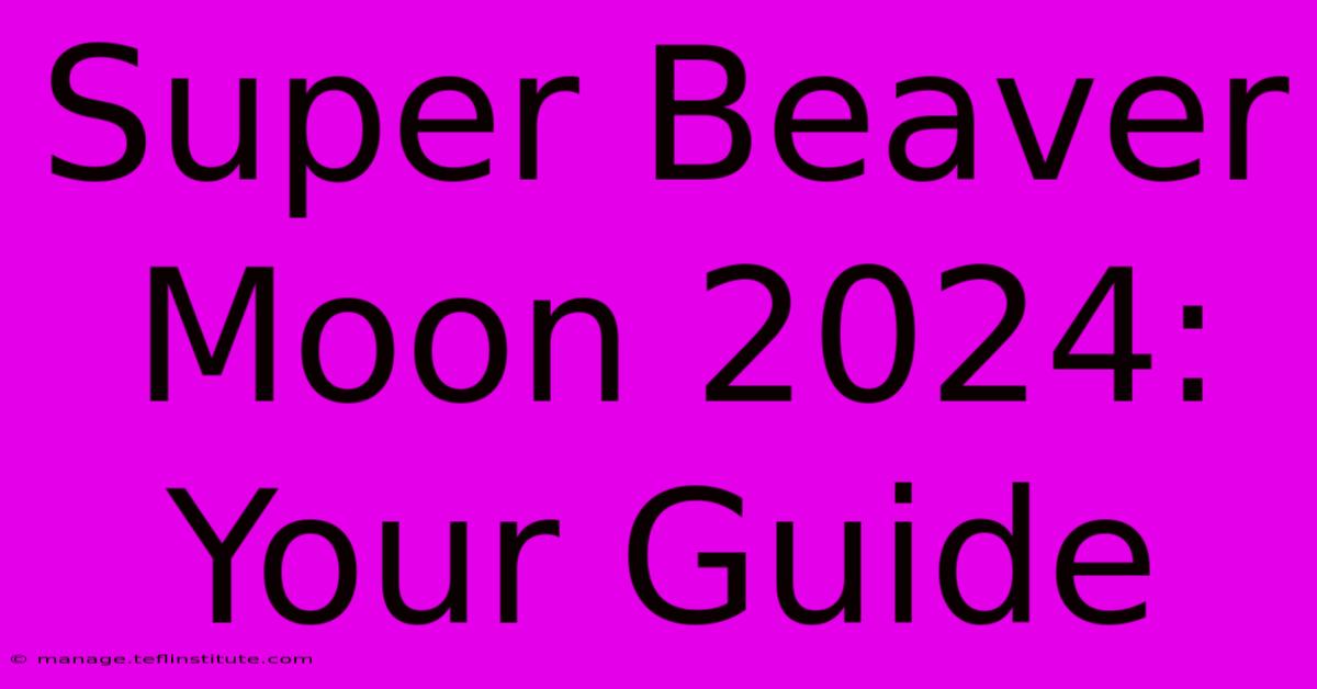 Super Beaver Moon 2024: Your Guide