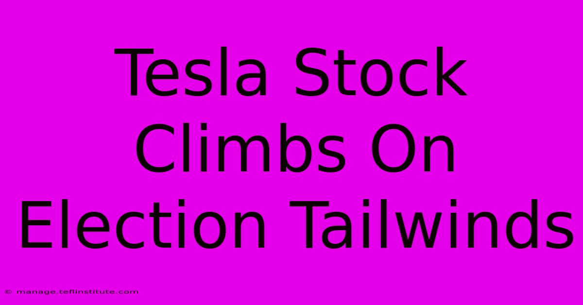 Tesla Stock Climbs On Election Tailwinds