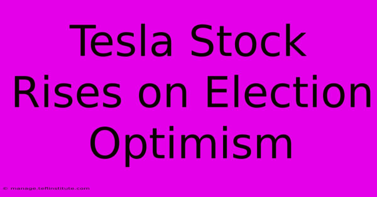 Tesla Stock Rises On Election Optimism