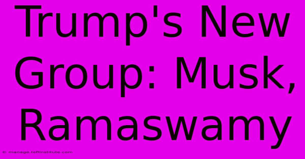 Trump's New Group: Musk, Ramaswamy