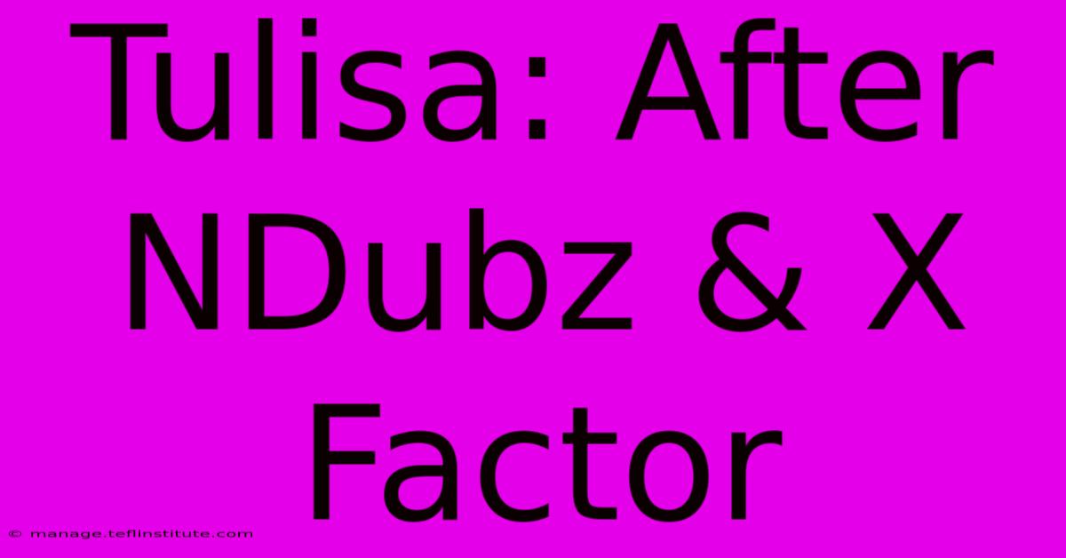 Tulisa: After NDubz & X Factor