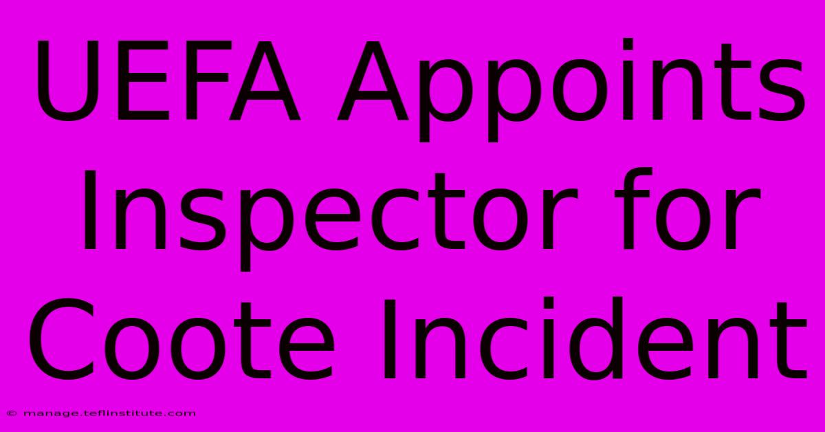 UEFA Appoints Inspector For Coote Incident