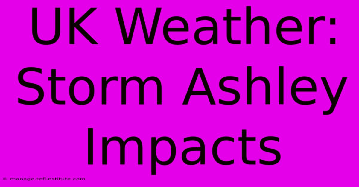 UK Weather: Storm Ashley Impacts