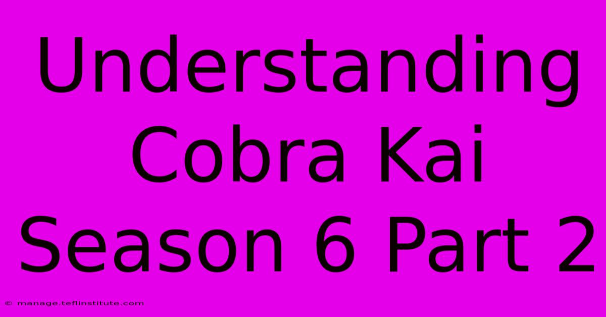 Understanding Cobra Kai Season 6 Part 2