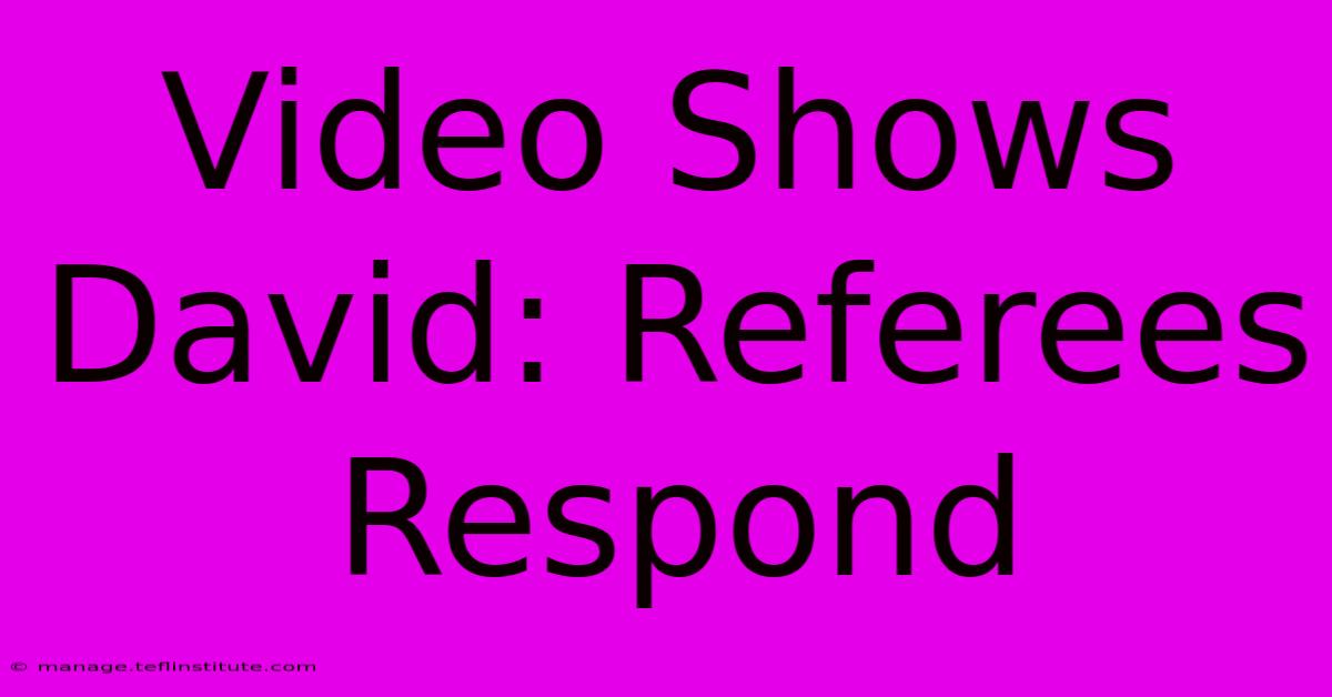 Video Shows David: Referees Respond