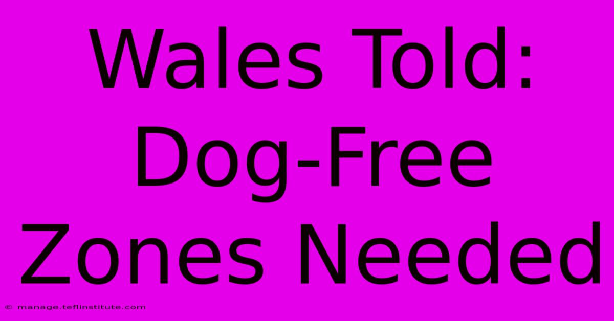 Wales Told: Dog-Free Zones Needed