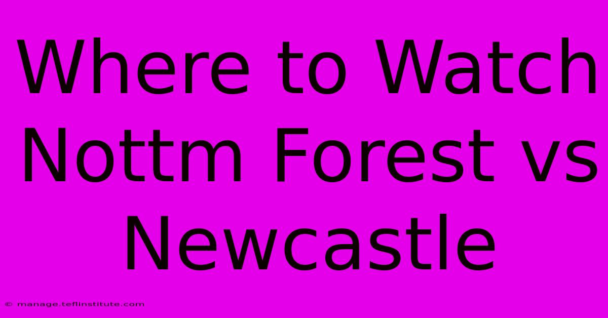 Where To Watch Nottm Forest Vs Newcastle