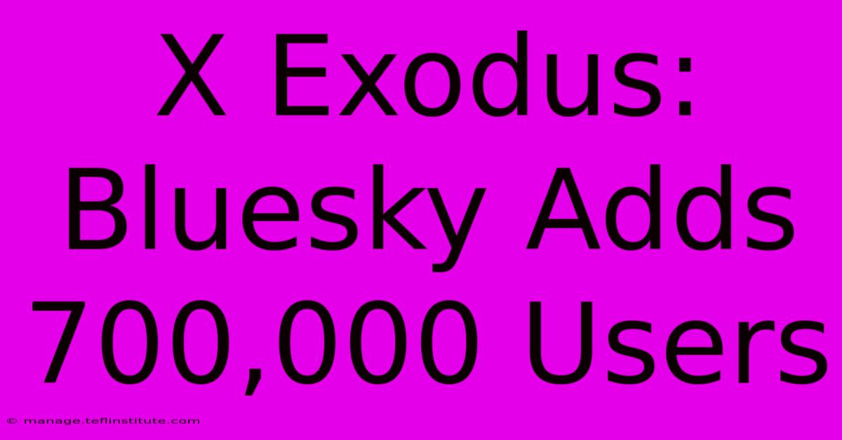 X Exodus: Bluesky Adds 700,000 Users