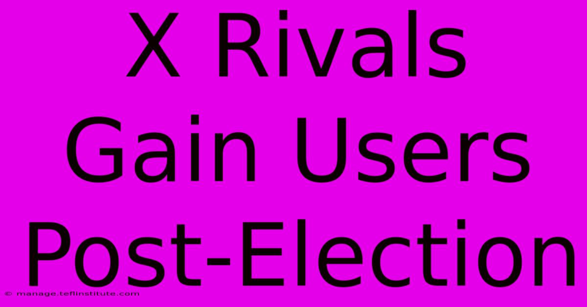 X Rivals Gain Users Post-Election