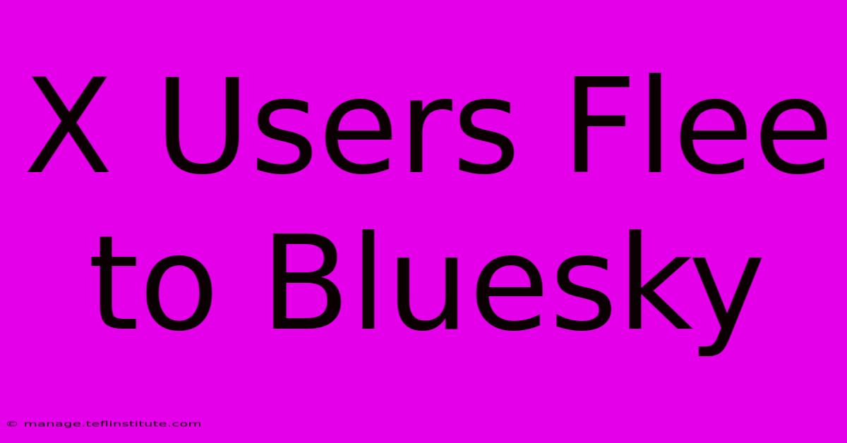 X Users Flee To Bluesky