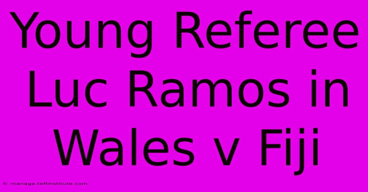 Young Referee Luc Ramos In Wales V Fiji